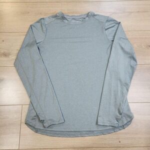 Simms SolarFlex Shirt Mens Medium Gray Long Sleeve Lightweight Fishing UPF 50